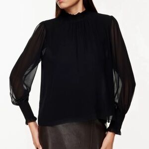 Aritzia Wilfred Valencia Blouse Black Size Small